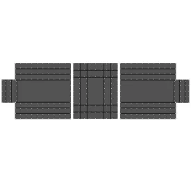 14 oz. 3 Pc. Lumber Tarp - Ends: 20' x 20' (6' Drop); Mid: 20' x 16' - Black