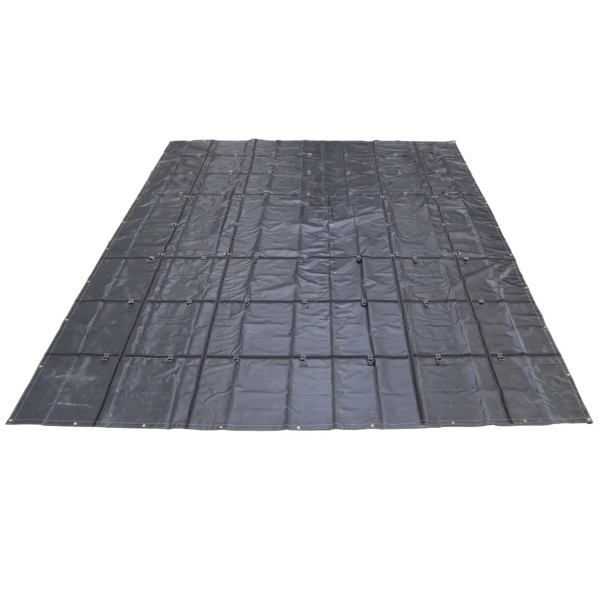 20' x 16' Lightweight Steel Tarp | 6' Drop - 14 oz. Black Tarp