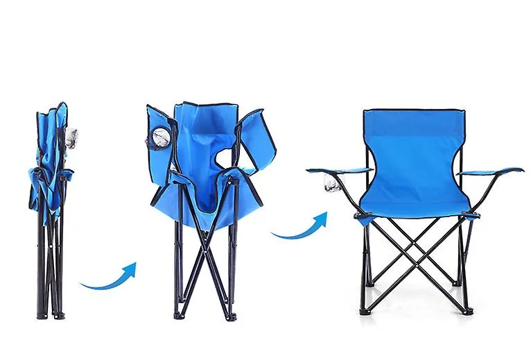 blue Outdoor Portable Folding Chair For Camping Barbecue Picnic Fishing travel AZ10629