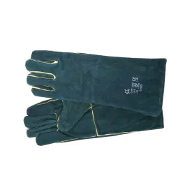 PIONEER SAFETY Heat Resistant Chrome Leather Gloves Green 8" Cuff G022