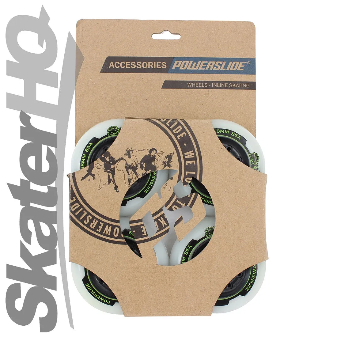 Powerslide Spinner 68mm/85a 4pk - White
