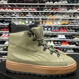 Puma Ren Lace Up Casual Boots Olive Green Leather Waterproof Mens Size US 9.5